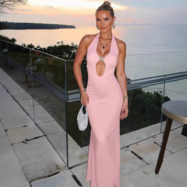 Damen Glamouröses Maxikleid mit extravaganten Cut-Out-Details R&B