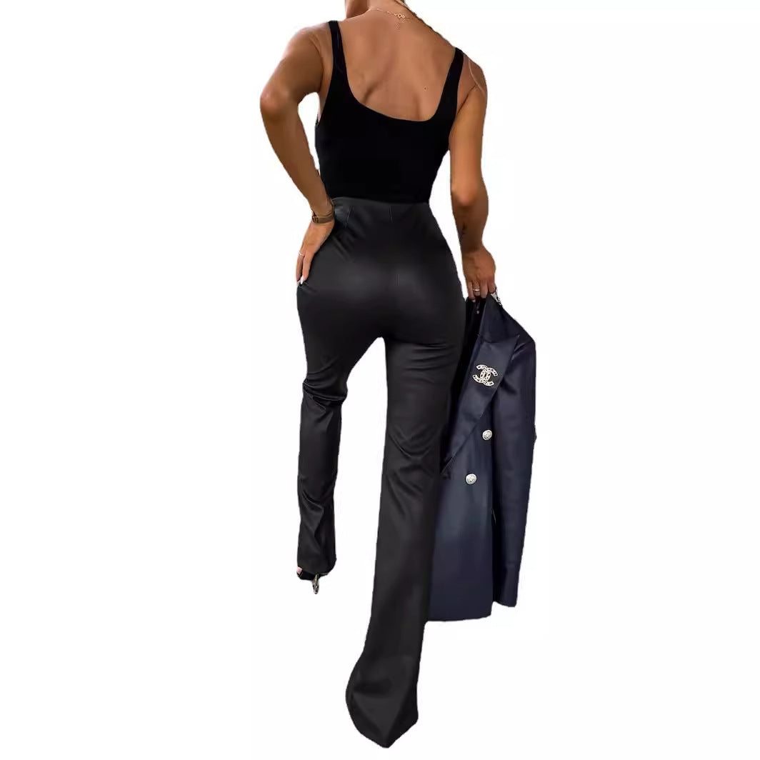Damen eleganter und stylischer Blazer mit hoher Taille und Schlitz R&B