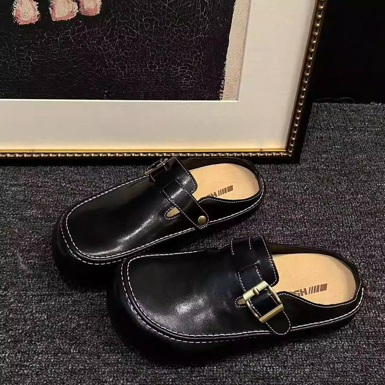 Damen elegante Mokassins mit modischem Riemen R&B
