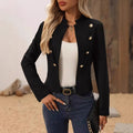 Damen elegante taillierte Blazerjacke mit goldenen Knöpfen R&B