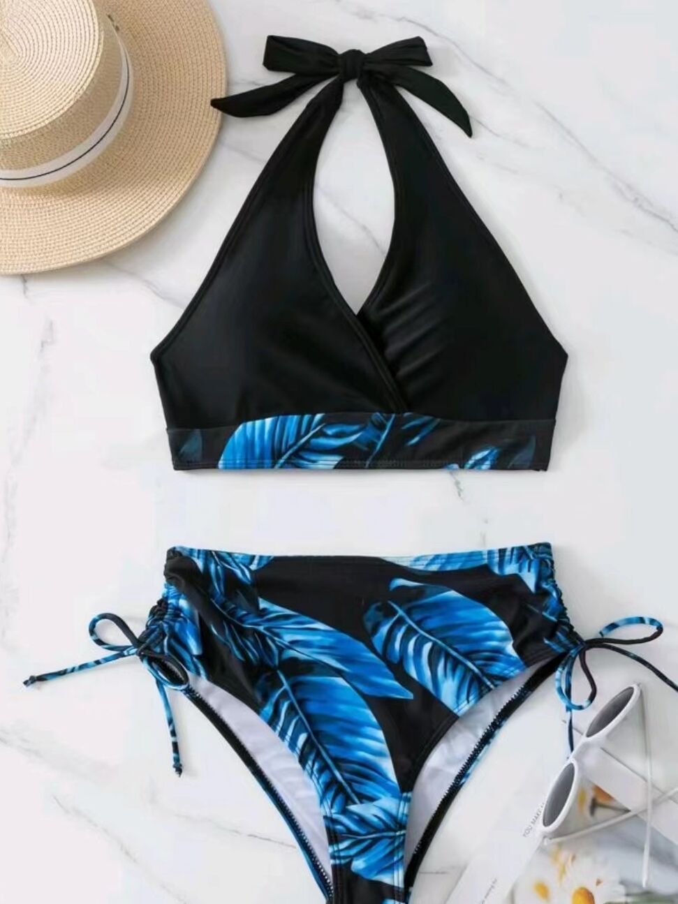 Damen Bikiniset mit raffiniertem Wickeloberteil und verstellbaren Seiten R&B