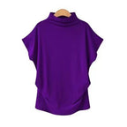 Damen Drapiertes Oversize-Top Stehkragen