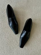 Damen Modische Loafer aus hochwertigem Leder mit elastischem Einschlupf R&B