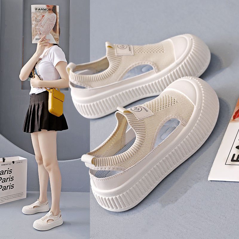 Damen Sneakers mit elastischem Obermaterial und sportlicher Plattform R&B