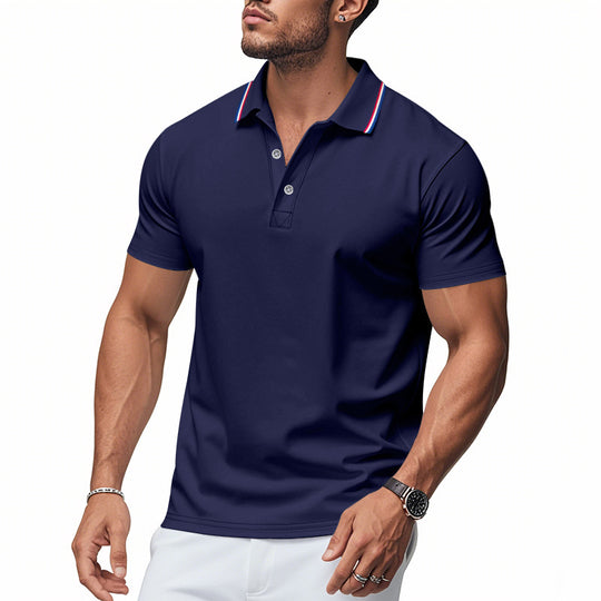 Herren Poloshirt mit modernem Kragen und feuchtigkeitsregulierender Technologie R&B