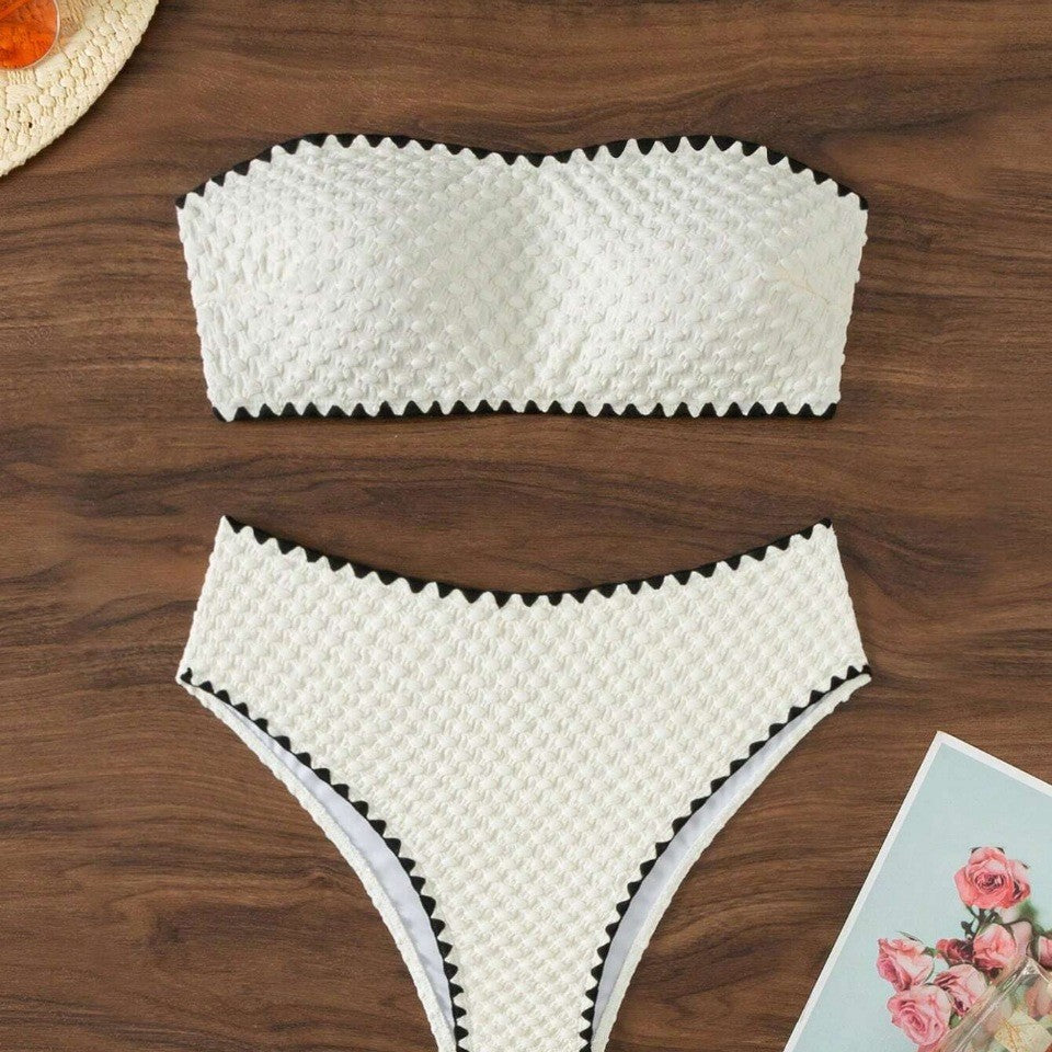 Damen Bandeau-Bikini mit strukturierter Oberfläche R&B
