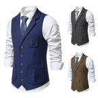 Herren elegante Weste im modernen Design mit Karomuster