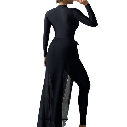 Damen eleganter UV-Schutz-Surfanzug mit durchsichtiger Overlay R&B