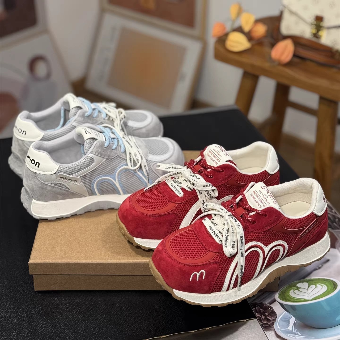 Damen Sportliche Sneakers mit atmungsaktiver Mesh-Oberfläche und bequemer Dämpfung R&B