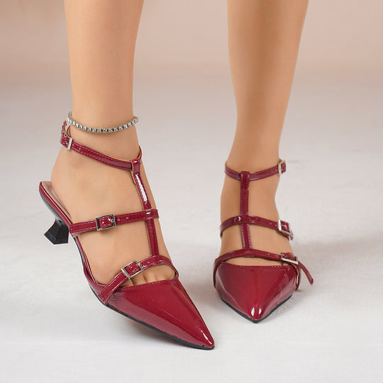 Damen Slingback-Pumps mit verstellbaren Riemen und eleganter Schnalle R&B