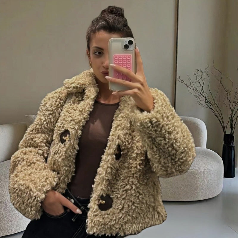 Damen modische Kunstfelljacke R&B