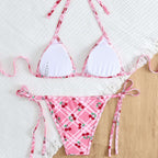 Damen Triangel-Bikini mit frischem Kirschmotiv R&B