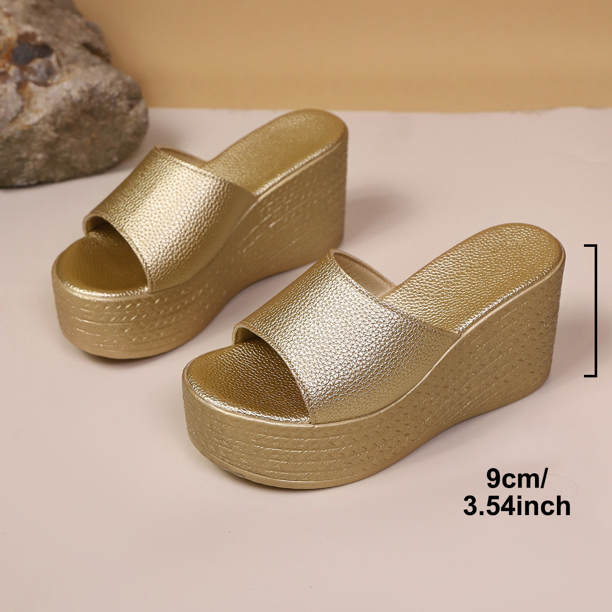 Damen Wedge-Sandalen mit elegantem Glitzerfinish