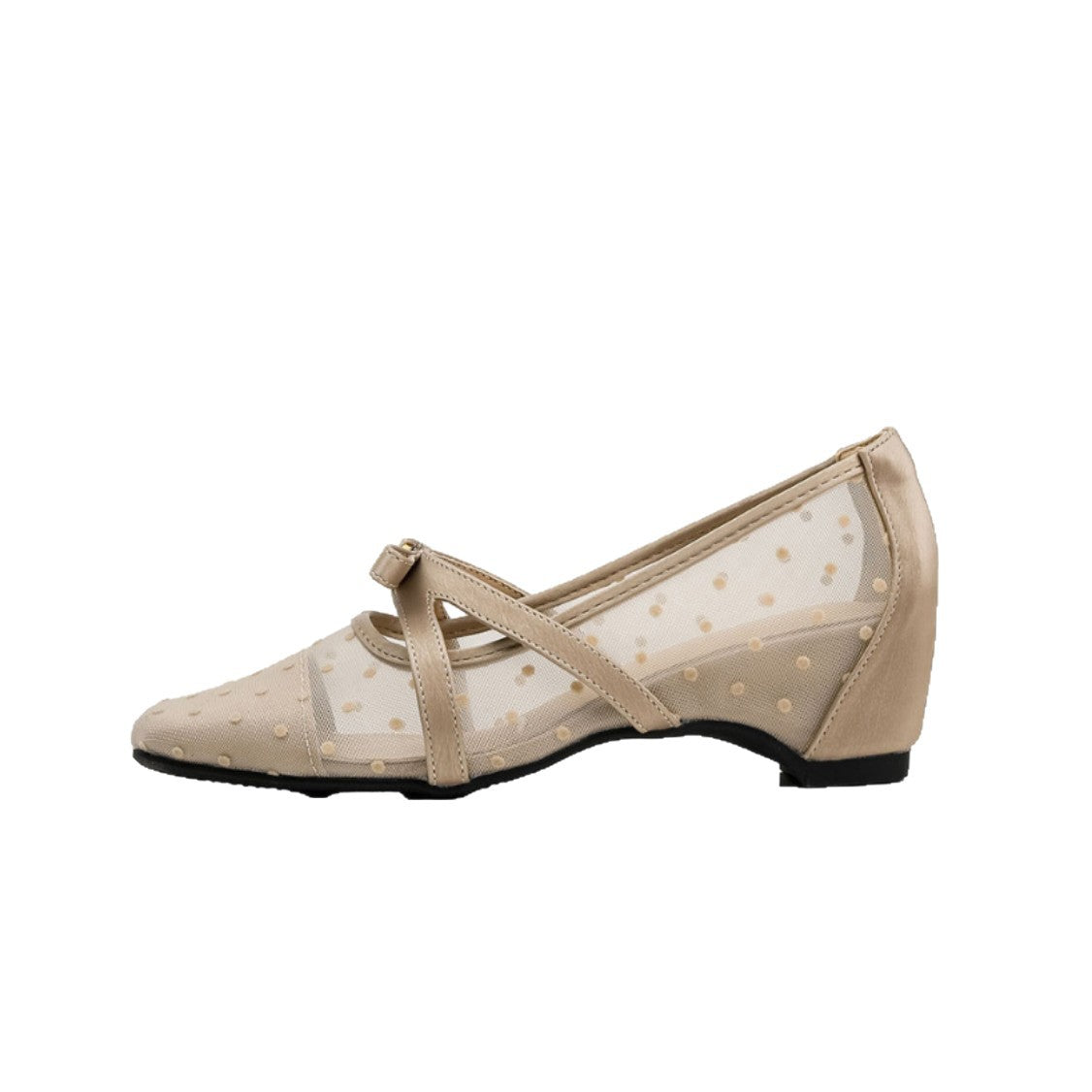 Damen Ballerinas mit zartem Punktemuster und elegantem Riemchen R&B