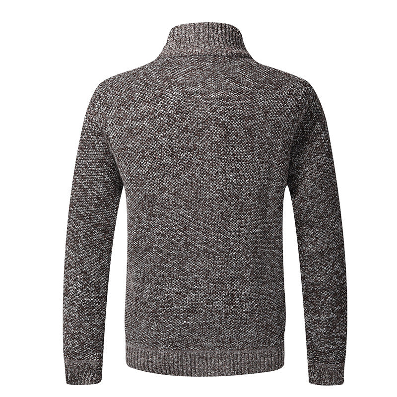 Herren modische Strickjacke mit hochgeschlossenem Kragen und praktischen Taschen R&B
