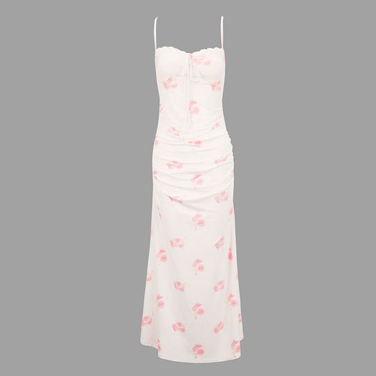 Damen Maxikleid mit zarten Rüschendetails und floralem Mustermix R&B