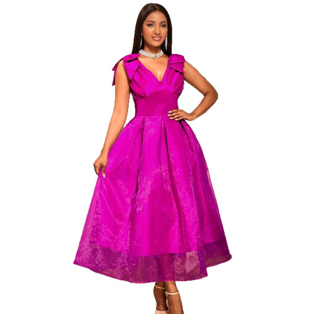 Damen Elegantes Abendkleid mit voluminösen Schleifenärmeln