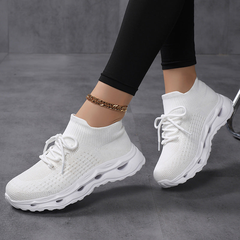 Damen Sportliche Knit Sneakers mit atmungsaktivem Obermaterial und flexibler Sohle