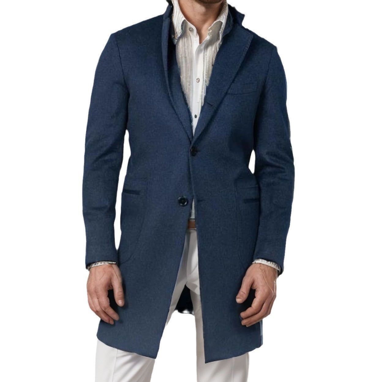 Herren eleganter, taillierter Übergangsmantel aus hochwertiger Wolle R&B