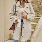 Damen Weiche und kuschelige Oversized-Jacke R&B