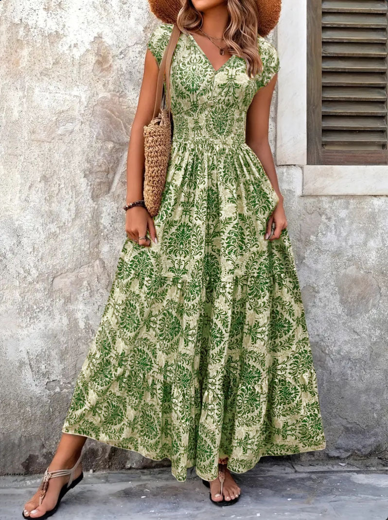 Damen Maxikleid mit floralem Muster und taillierter Passform R&B