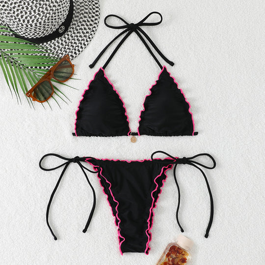 Damen Triangel-Bikini mit verspielten Rüschen R&B