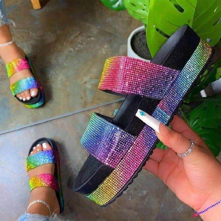 Damen Glamouröse Komfortsandalen mit Strassverzierungen R&B