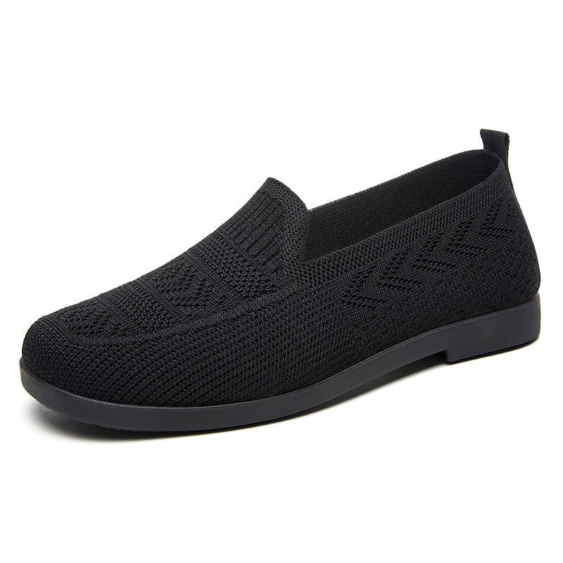 Damen Komfortable Strick-Slipper mit elastischem Einstieg und rutschfester Sohle R&B