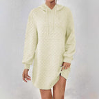 Damen Kapuzenpulloverkleid mit trendy Struktur R&B
