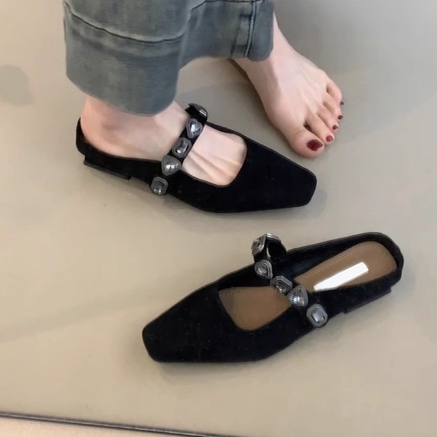 Damen Slingback-Ballerinas mit stilvoller Glitzerverzierung und komfortabler Sohle