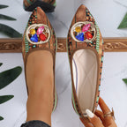 Damen elegante Ballerinas mit funkelndem Schmuckdetail R&B