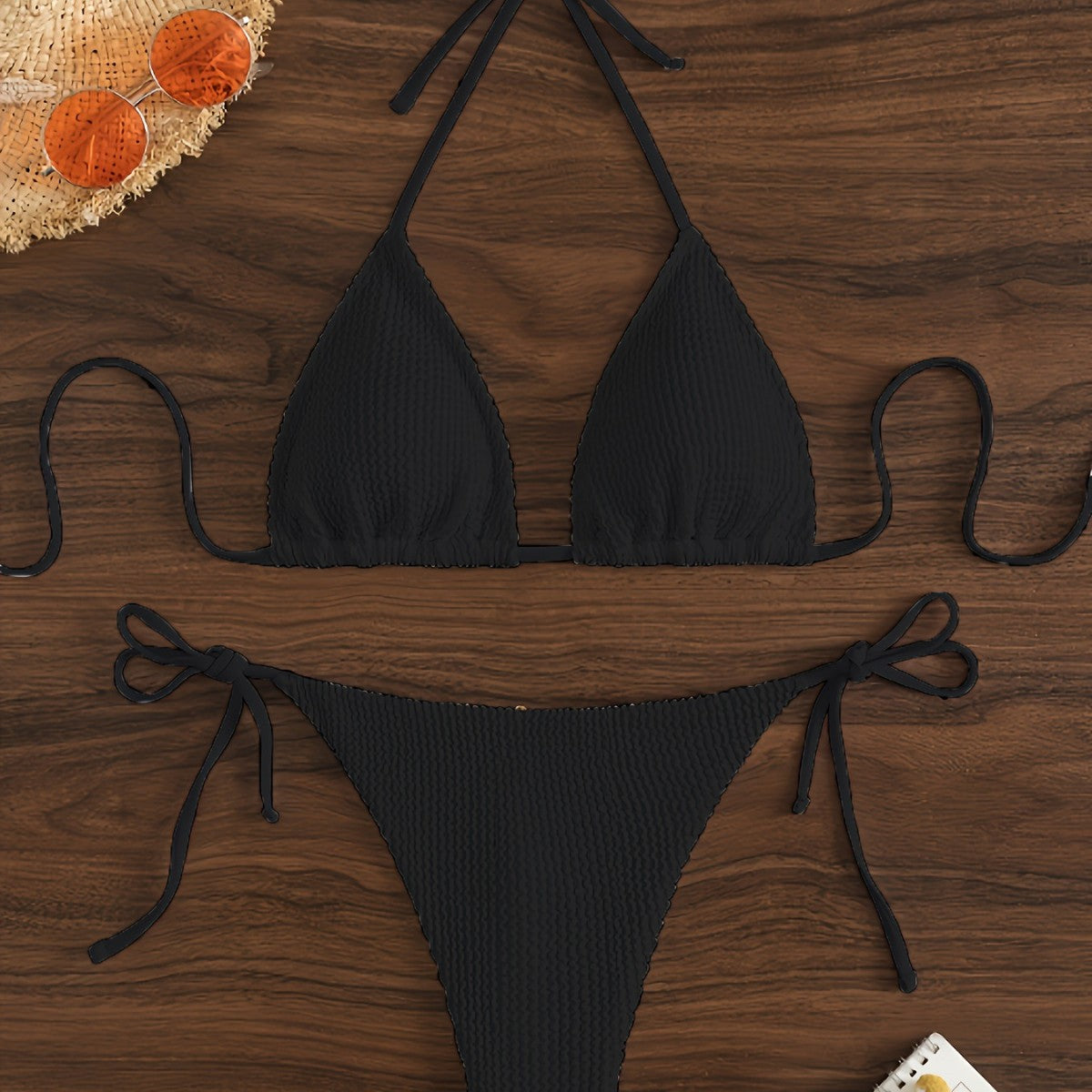Damen Triangel-Bikini-Set mit verstellbaren BindR&Bändern R&B
