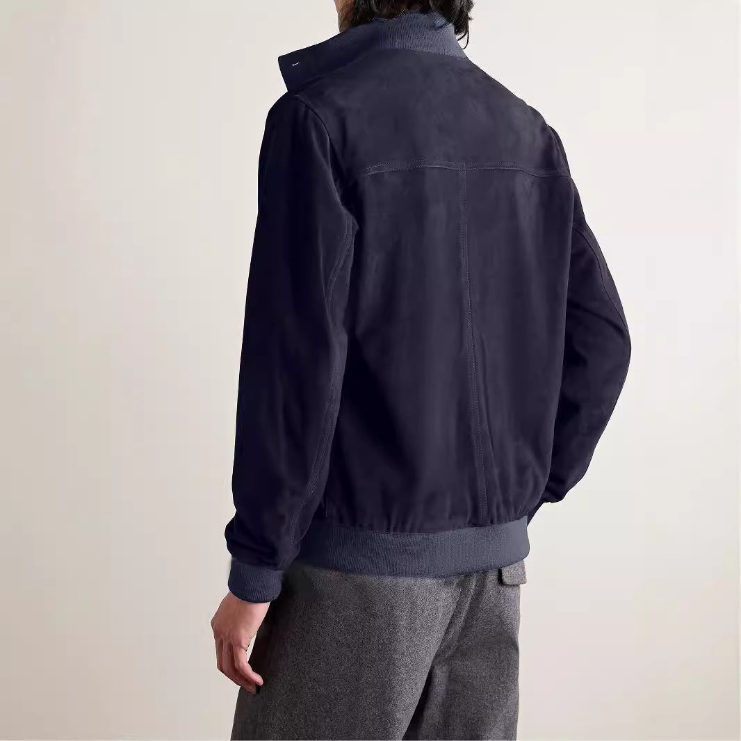 Herren modische Übergangsjacke mit hohen Kragen und aufgesetzten Taschen R&B