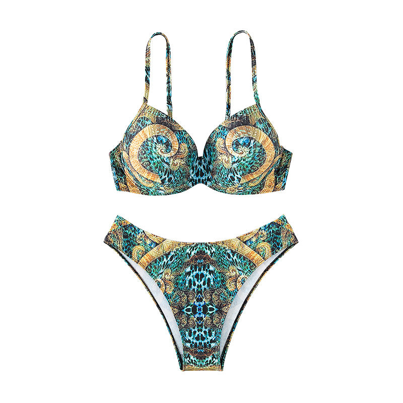 Damen Designer-Bikini mit elegantem Tiermuster R&B