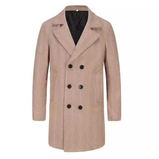 Herren zeitloser Dufflecoat mit elegantem Hahnentrittmuster R&B