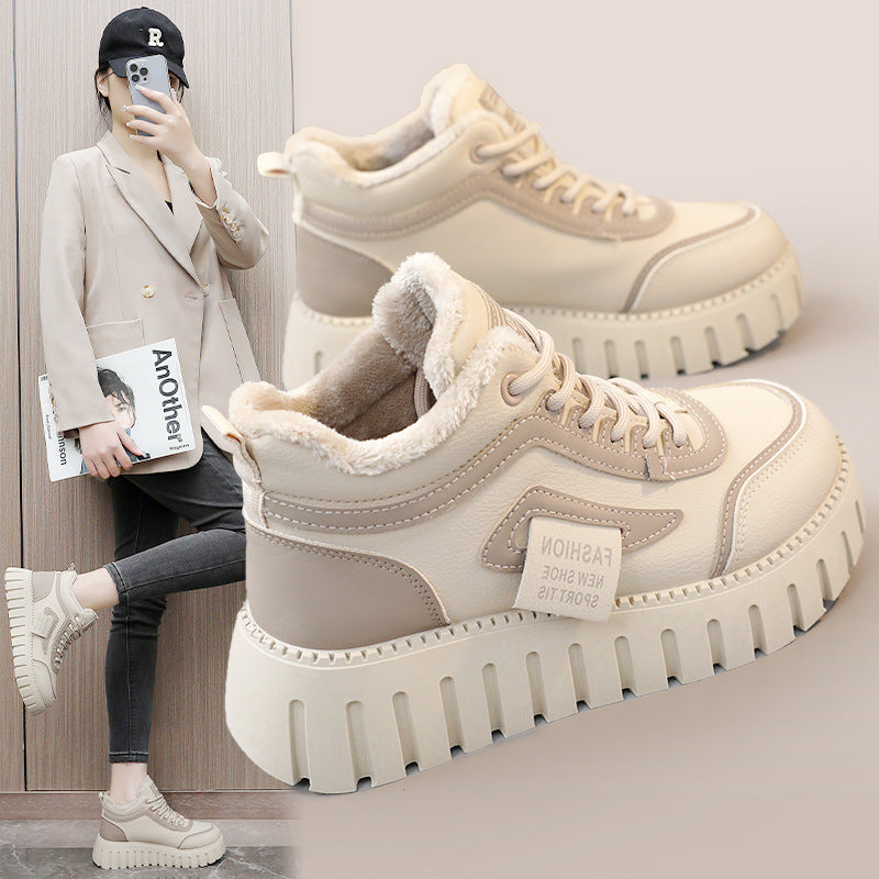 Damen modische Chunky Sneaker mit weichem Futter und robuster Sohle R&B