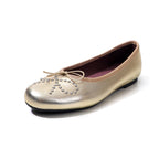 Damen Ballerinas mit schimmerndem Metallic-Obermaterial und Zierperlen R&B
