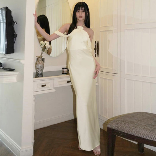 Damen Elegantes Maxikleid mit romantischem Wickel-Design und glamourösem Schnitt R&B