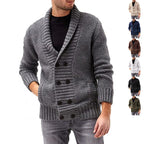 Herren Strickjacke mit doppelter Knopfleiste und modernem Strukturdesign R&B