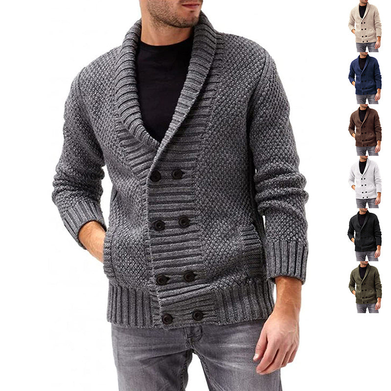Herren Strickjacke mit doppelter Knopfleiste und modernem Strukturdesign R&B