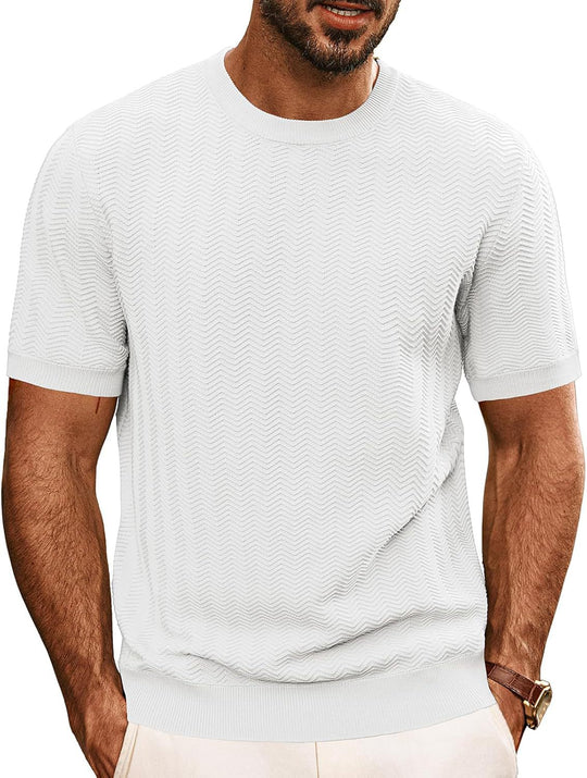 Herren strukturiertes Rundhals T-Shirt R&B