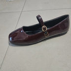 Damen Ballerinas mit elegantem Riemchen und glänzendem Obermaterial R&B