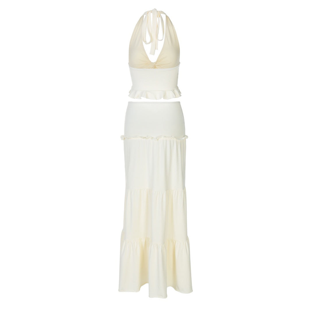 Damen Maxikleid mit Rüschen und Wickeleffekt R&B