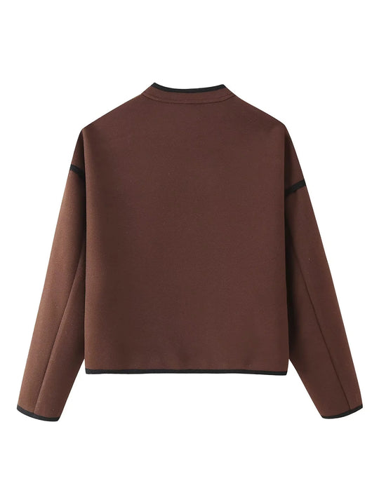 Damen elegante Übergangsjacke mit dekorativen Knöpfen R&B