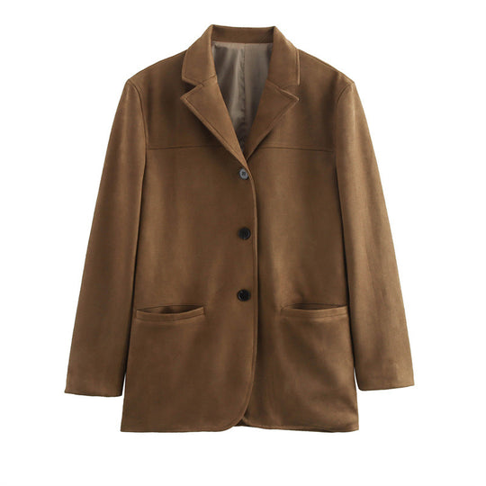Damen Elegante Suedeblazerjacke R&B