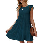 Damen Sommerkleid mit Rüschendetails und lässigem Schnitt R&B