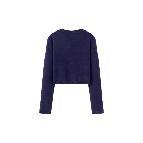 Damen Cropped Pullover mit verspieltem Schleifenmotiv R&B