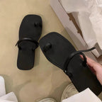 Damen Designer Zehentrenner-Sandalen mit modischem Metallic-Design und komfortablem Fußbett R&B
