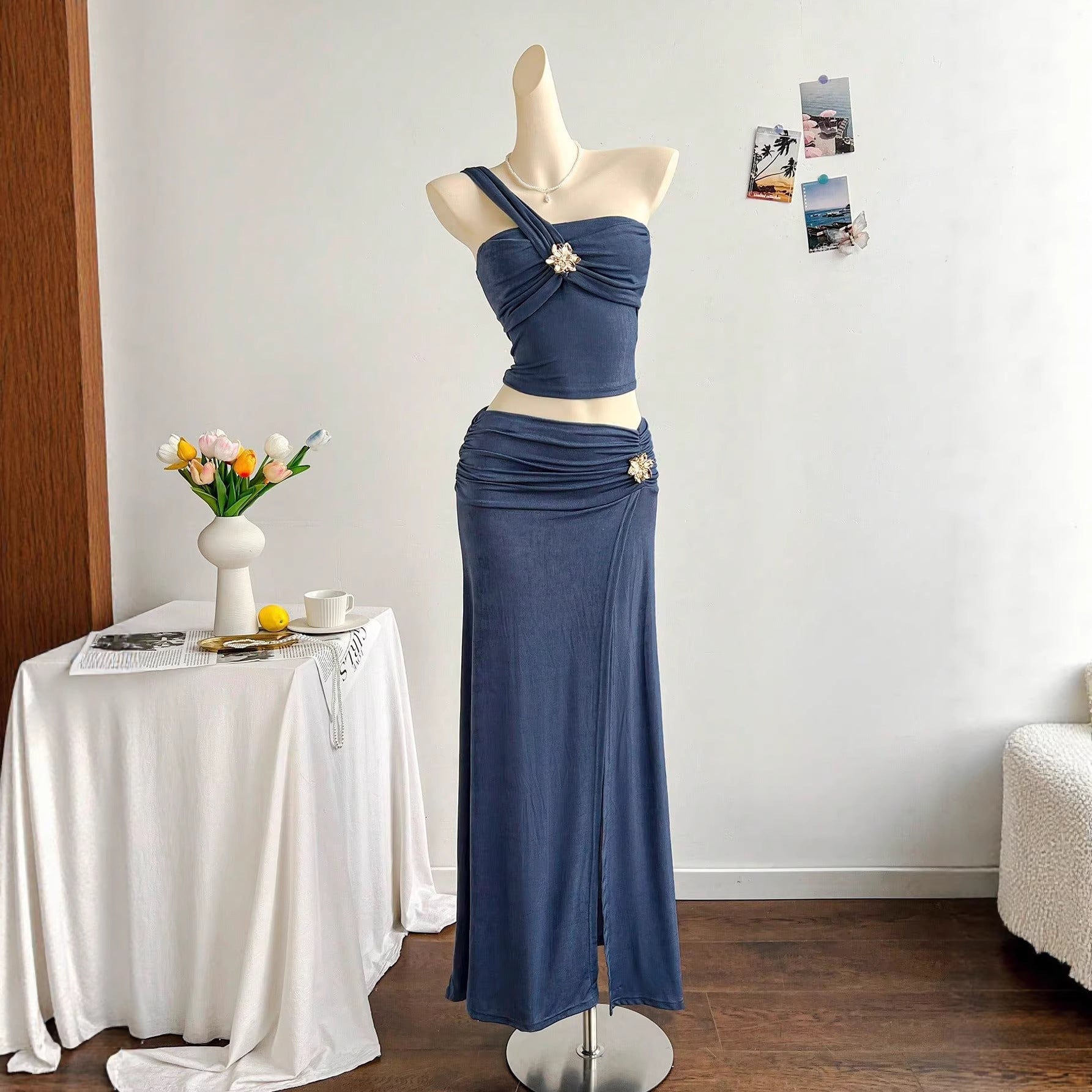 Damen elegantes Sommerkleid mit floralem Detail R&B