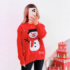 Damen Weihnachts-Pullover mit festlichem Schneemann-Motiv und gemütlichem Schnitt R&B